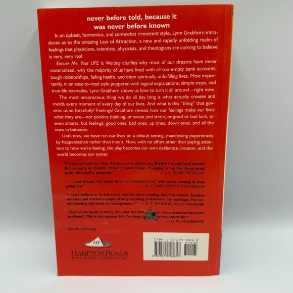 Excuse Me Your Life Is Waiting Lynn Grabhorn Self-Help Paperback 2003 Edition - Picture 2 of 4